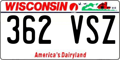 WI license plate 362VSZ