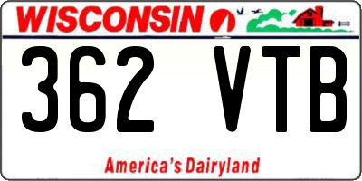 WI license plate 362VTB