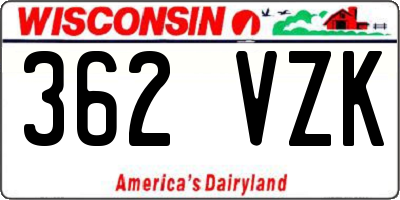 WI license plate 362VZK