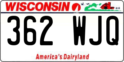 WI license plate 362WJQ