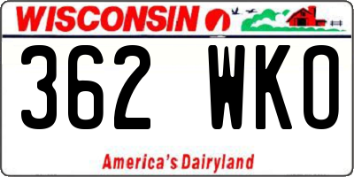 WI license plate 362WKO