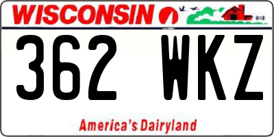 WI license plate 362WKZ