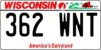 WI license plate 362WNT