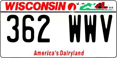 WI license plate 362WWV