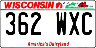 WI license plate 362WXC