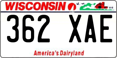 WI license plate 362XAE