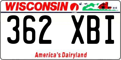 WI license plate 362XBI