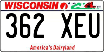 WI license plate 362XEU