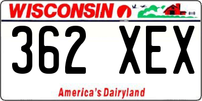 WI license plate 362XEX