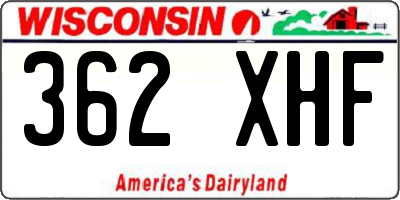 WI license plate 362XHF