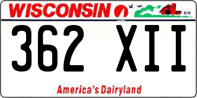WI license plate 362XII
