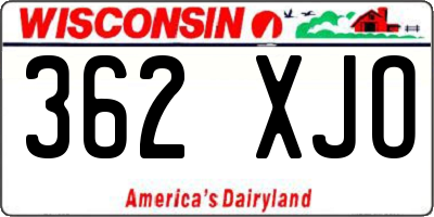 WI license plate 362XJO