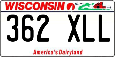 WI license plate 362XLL
