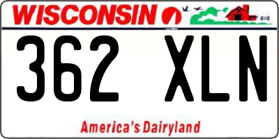 WI license plate 362XLN