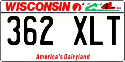 WI license plate 362XLT