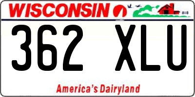 WI license plate 362XLU