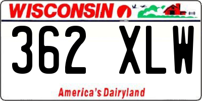 WI license plate 362XLW
