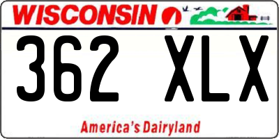 WI license plate 362XLX