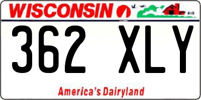 WI license plate 362XLY