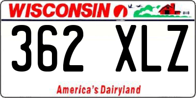 WI license plate 362XLZ