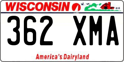 WI license plate 362XMA