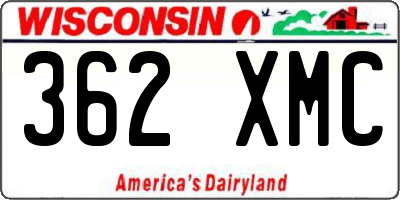 WI license plate 362XMC