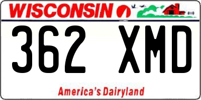 WI license plate 362XMD