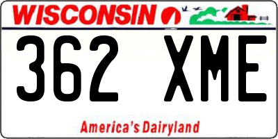 WI license plate 362XME