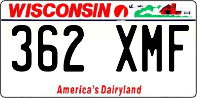 WI license plate 362XMF