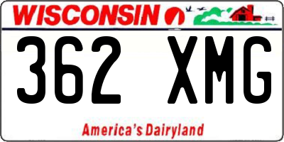 WI license plate 362XMG