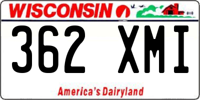 WI license plate 362XMI