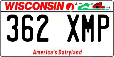 WI license plate 362XMP