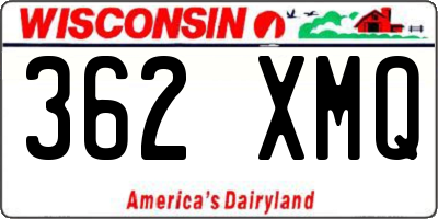 WI license plate 362XMQ