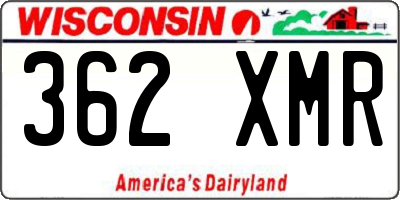 WI license plate 362XMR