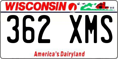WI license plate 362XMS
