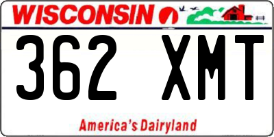 WI license plate 362XMT
