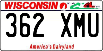 WI license plate 362XMU