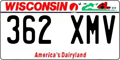 WI license plate 362XMV