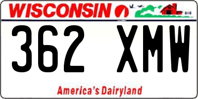 WI license plate 362XMW