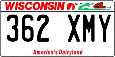 WI license plate 362XMY