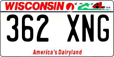 WI license plate 362XNG