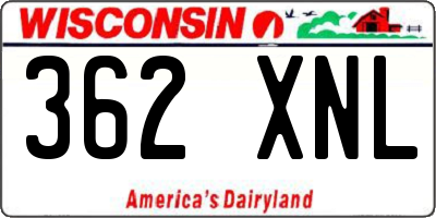 WI license plate 362XNL