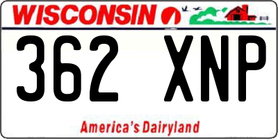 WI license plate 362XNP