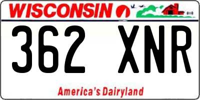 WI license plate 362XNR