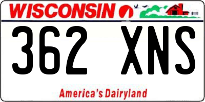 WI license plate 362XNS