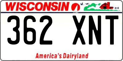 WI license plate 362XNT
