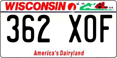 WI license plate 362XOF