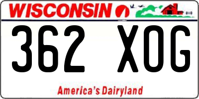WI license plate 362XOG