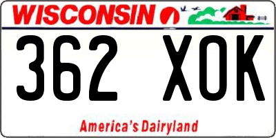WI license plate 362XOK