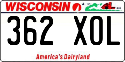 WI license plate 362XOL